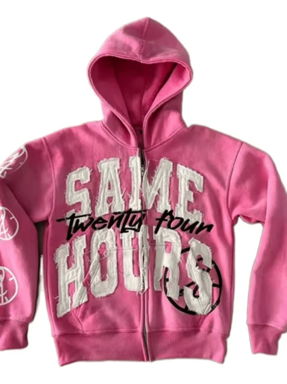 Pink 'Same Hours' Zip-Up Hooded Jacket for WOMEN